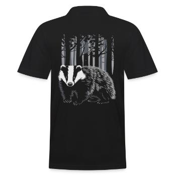 Cottagecore blaireau dans la forêt enchantée - Polo Homme - noir - Dos - Kai (181cm)
