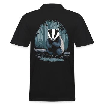 Blaireau mignon dans la forêt de Cottagecore - Polo Homme - noir - Dos - Kai (181cm)
