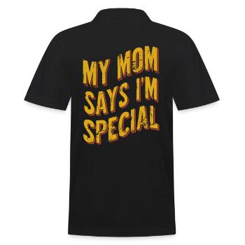 Meine Mama Sagt, Ich Bin Besonders - Männer Poloshirt - Schwarz - Hinten - Kai (181cm)