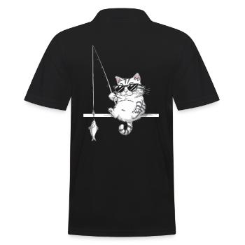 Chat avec des lunettes de soleil pêche - Polo Homme - noir - Dos - Kai (181cm)
