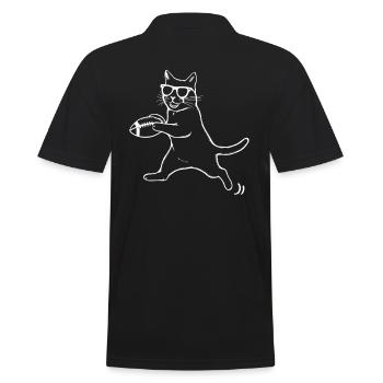 Chat avec des lunettes de soleil et ballon de foot - Polo Homme - noir - Dos - Kai (181cm)