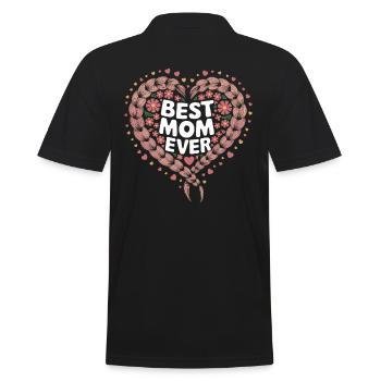 Beste Mama Best Mom Ever Herz Liebe Blumen Zopf - Männer Poloshirt - Schwarz - Hinten - Kai (181cm)
