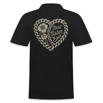Meilleure Soeur Meilleure Soeur Jamais Câble Tricot Coeur - Polo Homme - noir - Dos - Kai (181cm)