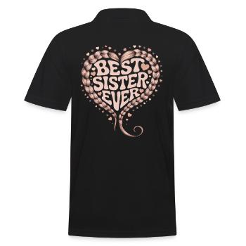 Meilleure Sœur Meilleure Sœur Jamais Coeur - Polo Homme - noir - Dos - Kai (181cm)