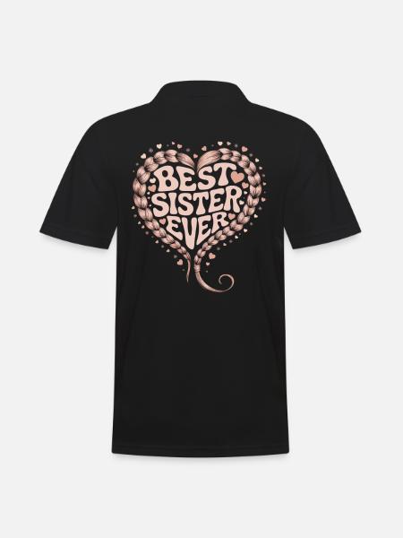 Meilleure Sœur Meilleure Sœur Jamais Coeur - Polo Homme - noir
