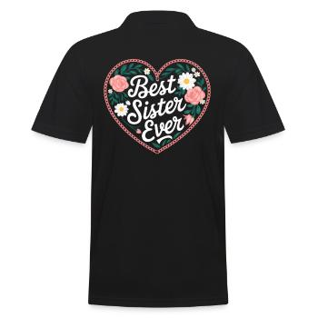 Meilleure Soeur Meilleure Soeur Jamais Fleurs Florales - Polo Homme - noir - Dos - Kai (181cm)