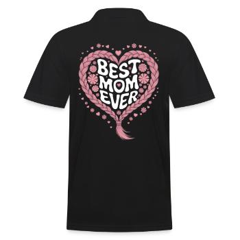 Meilleure maman Meilleure maman de tous les temps Fleurs de cœur - Polo Homme - noir - Dos - Kai (181cm)