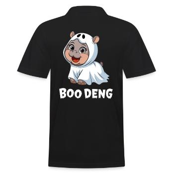 Boo Deng Cute Hippo Costume Fun - Men's Polo Shirt - black - Back - Kai (181cm)