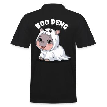 Niedliches Hippo Boo Deng Kostüm für Kinder - Männer Poloshirt - Schwarz - Hinten - Kai (181cm)