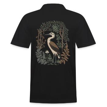 Proximité avec la nature avec héron et forêt - Polo Homme - noir - Dos - Kai (181cm)