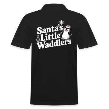 Weihnachten Pinguin Santa's Little Waddlers - Männer Poloshirt - Schwarz - Hinten - Kai (181cm)
