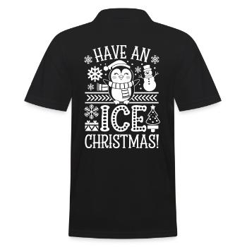Jeu de mots de Noël pingouin - Polo Homme - noir - Dos - Kai (181cm)