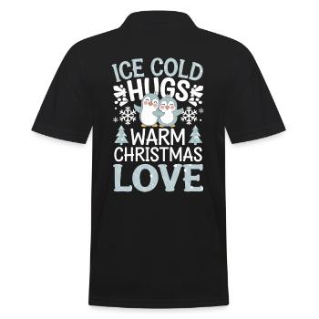 Eiskalte Umarmungen, Warme Weihnachtsliebe, - Männer Poloshirt - Schwarz - Hinten - Kai (181cm)