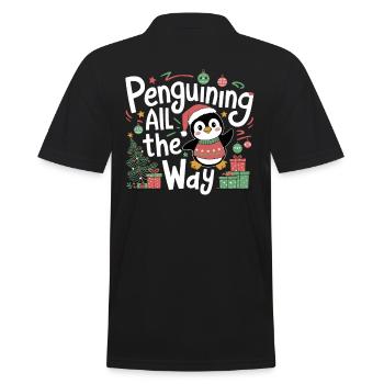 Noël des pingouins - Pingouin jusqu’au bout - Polo Homme - noir - Dos - Kai (181cm)