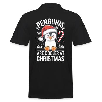 Pinguine Sind Cooler An Weihnachten - Penguin - Männer Poloshirt - Schwarz - Hinten - Kai (181cm)