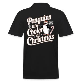 Pinguine Sind Cooler Zu Weihnachten - Männer Poloshirt - Schwarz - Hinten - Kai (181cm)