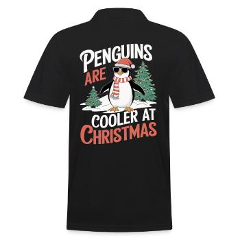 Pinguine Sind Cooler Zu Weihnachten - Penguin - Männer Poloshirt - Schwarz - Hinten - Kai (181cm)