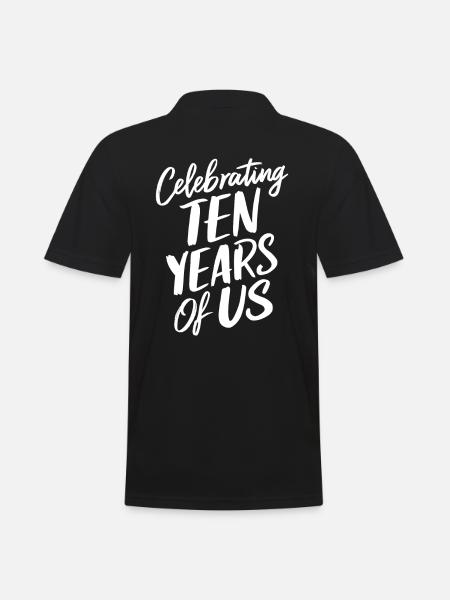 Celebrating Tenth Anniversary - Men's Polo Shirt - black