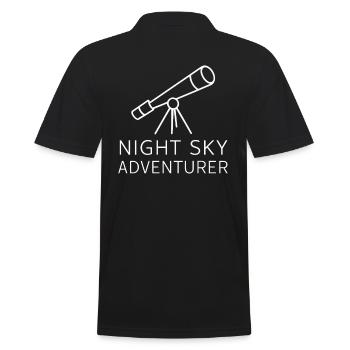 Nachthimmel Abenteurer Amateur Astronomen - Männer Poloshirt - Schwarz - Hinten - Kai (181cm)