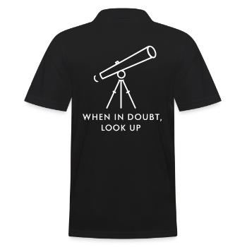 Amateurastronomen: Immer Nach Oben Schauen - Männer Poloshirt - Schwarz - Hinten - Kai (181cm)