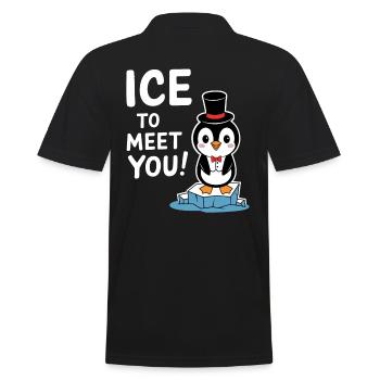 Penguin Drôle Réunion Bienvenue Jeu de mots - Polo Homme - noir - Dos - Kai (181cm)