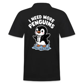 I need more penguins funny penguin - Men's Polo Shirt - black - Back - Kai (181cm)