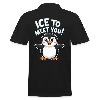 Jeu de mots pingouin mignon - Polo Homme - noir - Dos - Kai (181cm)