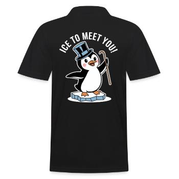 Pingouin avec chapeau haut de forme drôle - Polo Homme - noir - Dos - Kai (181cm)