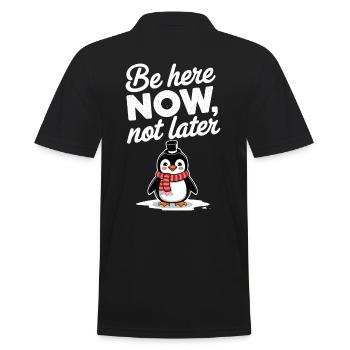 Sois ici maintenant, pas pingouin plus tard - Polo Homme - noir - Dos - Kai (181cm)
