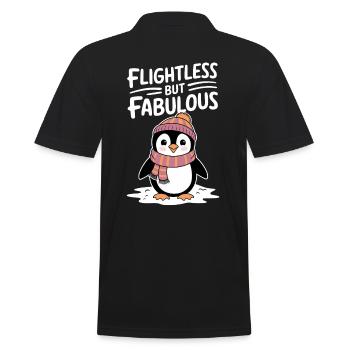 Fluglos Aber Fantastisch Pinguin Illustration - Männer Poloshirt - Schwarz - Hinten - Kai (181cm)