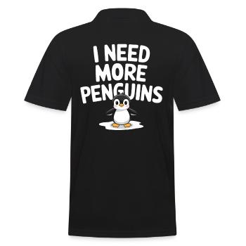 Ich Brauche Mehr Pinguine Für Pinguinliebhaber - Männer Poloshirt - Schwarz - Hinten - Kai (181cm)