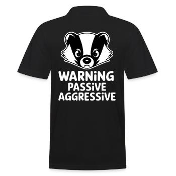 Achtung Passiv Aggressiv Dachs Illustration - Männer Poloshirt - Schwarz - Hinten - Kai (181cm)