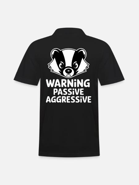 Attention Passive Aggressive Badger Illustration - Men's Polo Shirt - black