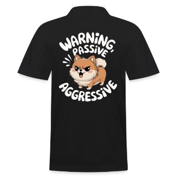Avertissement passif agressif Shiba Inu Illustration - Polo Homme - noir - Dos - Kai (181cm)