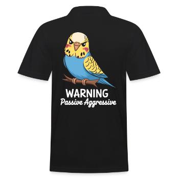 Avertissement Passif Agressif Perruche Comic - Polo Homme - noir - Dos - Kai (181cm)