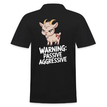 Warning: Passive Aggressive Goat Humor - Men's Polo Shirt - black - Back - Kai (181cm)