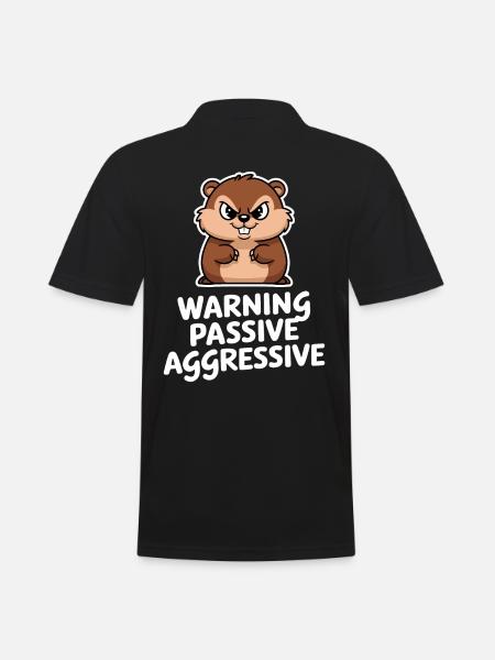 Attention: Passive-aggressive rodent - Men's Polo Shirt - black