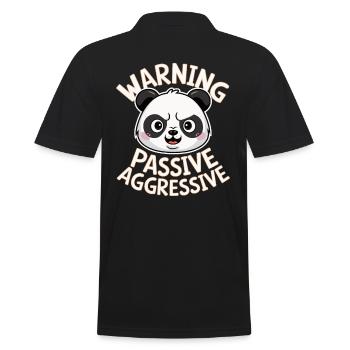 Vorsicht Passiv Aggressiver Panda - Männer Poloshirt - Schwarz - Hinten - Kai (181cm)
