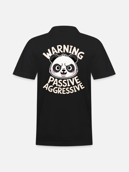 Beware of passive aggressive panda - Men's Polo Shirt - black