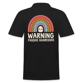 Vorsicht Passiv Aggressiv Regenbogen - Männer Poloshirt - Schwarz - Hinten - Kai (181cm)