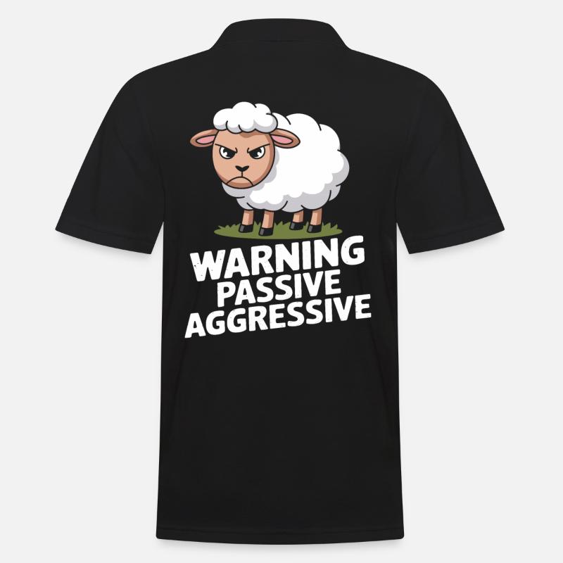 Vorsicht Passiv Aggressiv Schaf - Männer Poloshirt - Schwarz