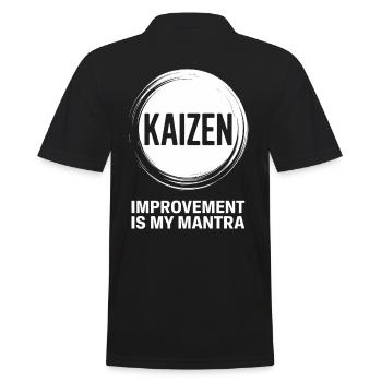 Kaizen improvement is my mantra - Men's Polo Shirt - black - Back - Kai (181cm)