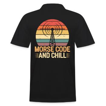 Amateurfunker Radio amateur Code Morse et Chill - Polo Homme - noir - Dos - Kai (181cm)
