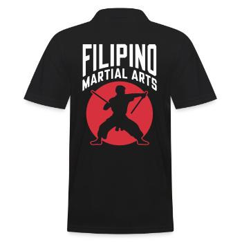 Arts Martiaux philippins Arnis Silhouette Design - Polo Homme - noir - Dos - Kai (181cm)