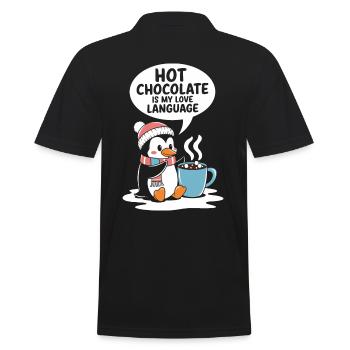 Heiße Schokolade Ist Meine Liebessprache - Männer Poloshirt - Schwarz - Hinten - Kai (181cm)