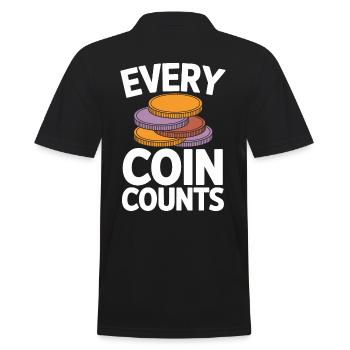 Every Coin Counts Numismatics Lovers - Men's Polo Shirt - black - Back - Kai (181cm)