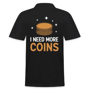 Numismatics Fans: I Need More Coins - Men's Polo Shirt - black - Back - Kai (181cm)