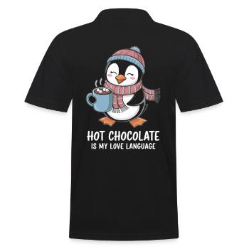 Heiße Schokolade Ist Meine Liebessprache - Männer Poloshirt - Schwarz - Hinten - Kai (181cm)