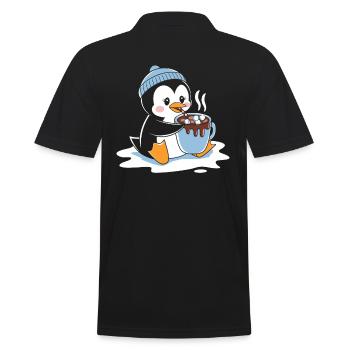 Pingouin câlin au chocolat chaud - Polo Homme - noir - Dos - Kai (181cm)