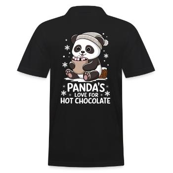 Pandas Liebe Für Heiße Schokolade - Männer Poloshirt - Schwarz - Hinten - Kai (181cm)